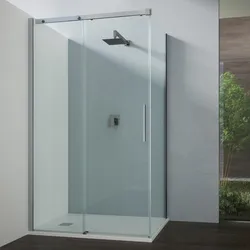 Box doccia 120x70 cm scorrevole in cristallo trasparente e profilo cromo 200h - Helios