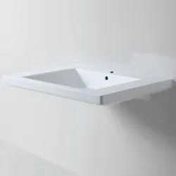 Lavabo sospeso 70 cm per bagno accessibile in ceramica bianco - Thin di Azzurra