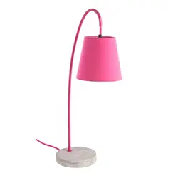Lampada da tavolo o comodino con paralume fucsia e base in cemento altezza 55 cm