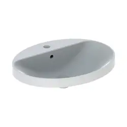 Lavabo incasso soprapiano ovale 60x48 cm con foro miscelatore Serie Variform - Geberit