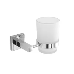 Portaspazzolini a muro in cromall cromo e vetro satinato - Rock