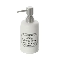 Dispenser sapone in ceramica bianco con stampa - New York