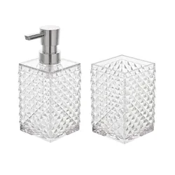 Set 2 accessori da bagno in abs bianco trasparente - Linea Milano