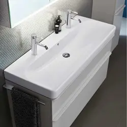 Lavabo sospeso o da appoggio 120 cm per doppio miscelatore Serie Smyle Square - Geberit