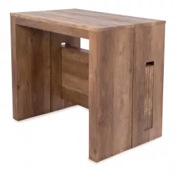 Tavolo consolle allungabile salvaspazio 55-215x90 cm legno scuro