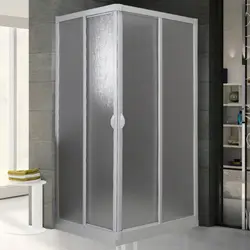 Box doccia angolare 75x75cm pannello acrilico apertura scorrevole riducibile di 10 cm