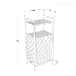 Portabiancheria in legno bambù estraibile con ripiano superiore da bagno o  lavanderia