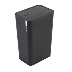 Cestino portarifiuti con coperchio push 8 litri in resina nero - Erika