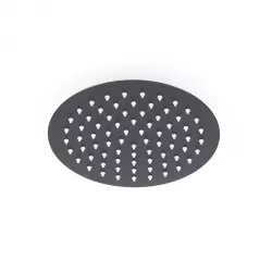 Soffione doccia tondo da 20 cm in acciaio nero opaco ultraslim orientabile e anticalcare