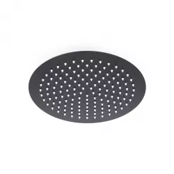 Soffione doccia nero opaco ultraslim 30 cm in acciaio anticalcare e orientabile