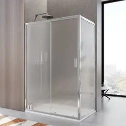 Box doccia 80x135 cm scorrevole vetro temperato 6mm stampato 185h - Young