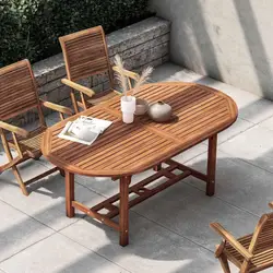 Tavolo ovale allungabile 180/240x100 cm in legno di acacia - Paja