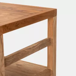 Mobile sottolavabo 80 cm in legno teak doppio ripiano - Palmas