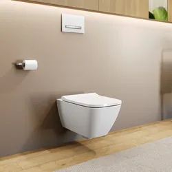 Vaso sospeso a cacciata rimfree sedile SoftClose Serie Smyle Square - Geberit