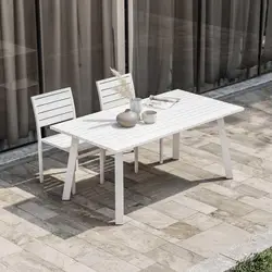 Tavolo da pranzo 170x90 cm in alluminio bianco - Carioca