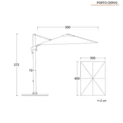 Ombrellone da giardino 3x4 m palo laterale telo ecrù - Portos