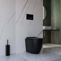 Vaso filomuro a risparmio idrico sedile SoftClose nero opaco - Nadir