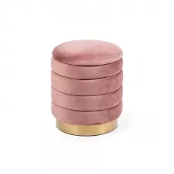 POUF IN VELLUTO ROSA 36X36X47CM