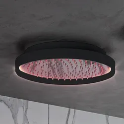 Soffione doccia Ø30 ad incasso acciaio inox telaio abs antracite con led - Rain Hole Led