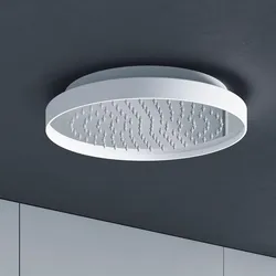 Soffione tondo Ø30 cm ad incasso acciaio inox telaio abs bianco - Rain Hole