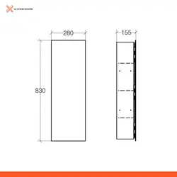 STYLE GLASS Mobile Bagno Angolare Wind 80 x 40,5 cm, Made in Italy,  Armadietto Bagno Pensile in Acciaio Inox con Anta a Specchio Spessore 3 mm