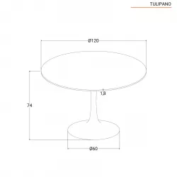 Tavolo rotondo 120 cm in legno bianco opaco - Tulipano