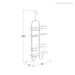 Mensola Doccia da Appendere in Metallo Cromato 25X11X32Cm Jm-160014 GICOS 