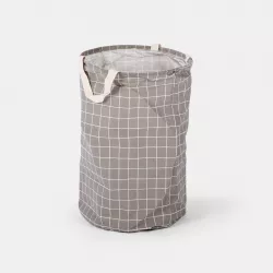 Cestino grigio organizer da 31 cm Lavanda di Gedy in rafia e nylon