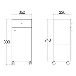 Mobiletto bagno o lavanderia 2 cassetti con ruote in acciaio inox - Runner  di Lineabeta