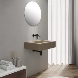 Lavabo 60x46 cm beige effetto pietra - Ladoga Plus