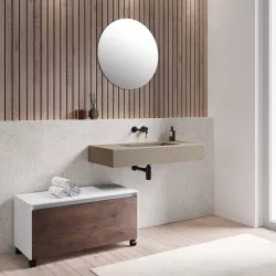 Top con lavabo 100x46 cm beige effetto pietra - Ladoga Plus