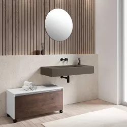 Top con lavabo 100x46 cm marrone effetto pietra - Ladoga Plus