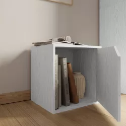 Cubo Contenitore quadrato in legno con ante, Lema