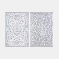 Tappeto in polipropilene lavorato a mano 120x180 cm bianco e grigio