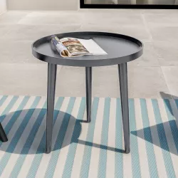 Tavolino rotondo 40 cm alluminio antracite opaco - Frammento