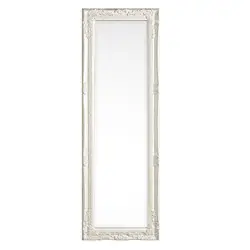 Specchio verticale con cornice intarsiata legno di paulonia bianco