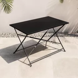 Tavolo da giardino pieghevole 110x70 cm in metallo nero - Atelier
