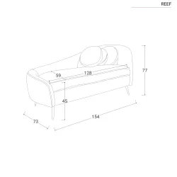 DEGHI IMBOTTITI Divano Chaise Longue In Velluto Verde Petrolio Con Gambe  Oro - Reef