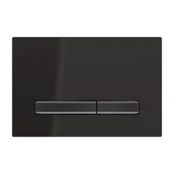 Placca doppio tasto Geberit nero-nero cromo - Sigma50 square