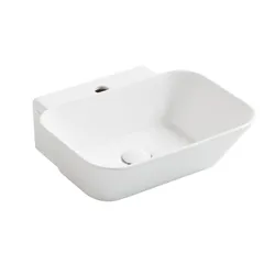 Lavabo da appoggio o sospeso 48x43 ceramica bianco lucidot - Wave di Simas