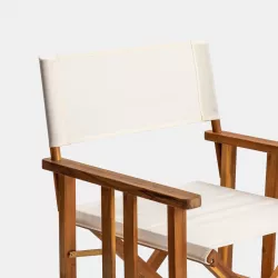 Set 2 sedie regista in legno di acacia e tela ecrù - Paja