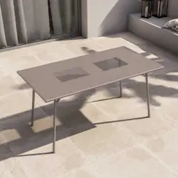 Tavolo da giardino 150x80 cm in metallo tortora - Dama