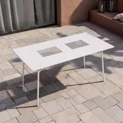Tavolo da giardino 150x80 cm in metallo bianco - Dama