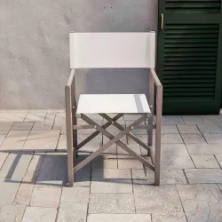 2 Sedie Da Regista Pieghevoli Estosa - Alluminio, Telo Textilene, Colore Ecru - Foto 6