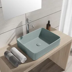 Lavabo d'appoggio in ceramica 48x37 cm carta da zucchero opaco - Cloe