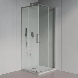 Box doccia 90x90 cm doppio scorrevole anticalcare profili cromo - Keira