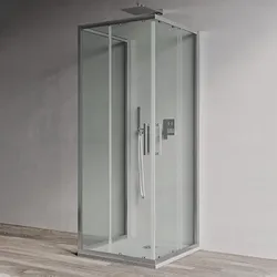 Box doccia 80x80x80 cm doppio scorrevole anticalcare profili cromo - Keira