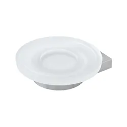 Portasapone a muro in acciaio cromato e vetro satinato - Futura