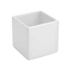 Portaspazzolini in ceramica bianco lucido - Linea Cuba
