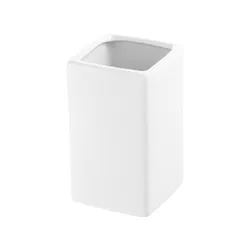 Portaspazzolini da appoggio in ceramica bianco - Linea Dublino